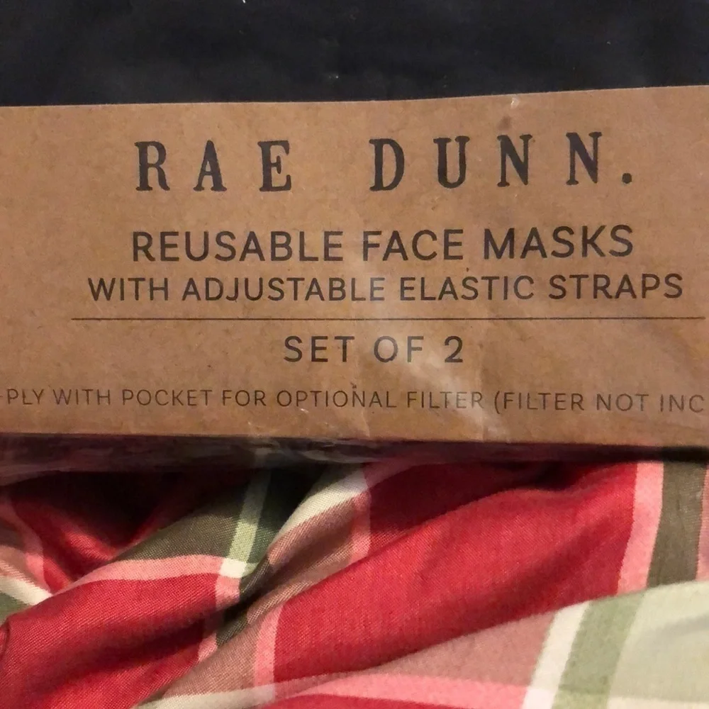Rae Dunn Black Reusable Face Masks one says Imagine the other says Dream
